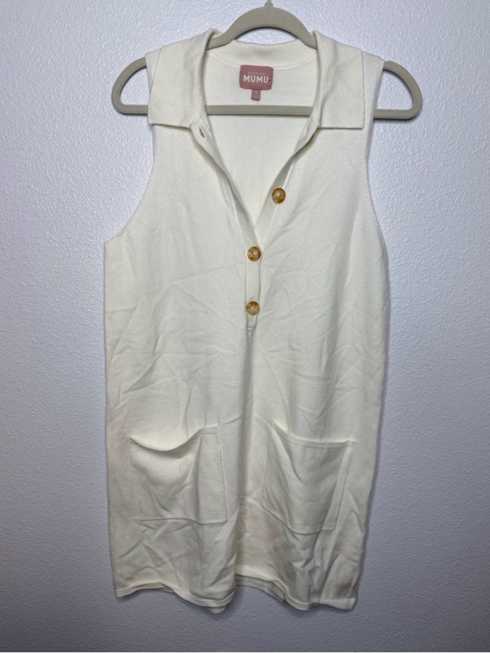 Show Me Your Mumu Shifty Sweater Dress White Knit S - Picture 2 of 5